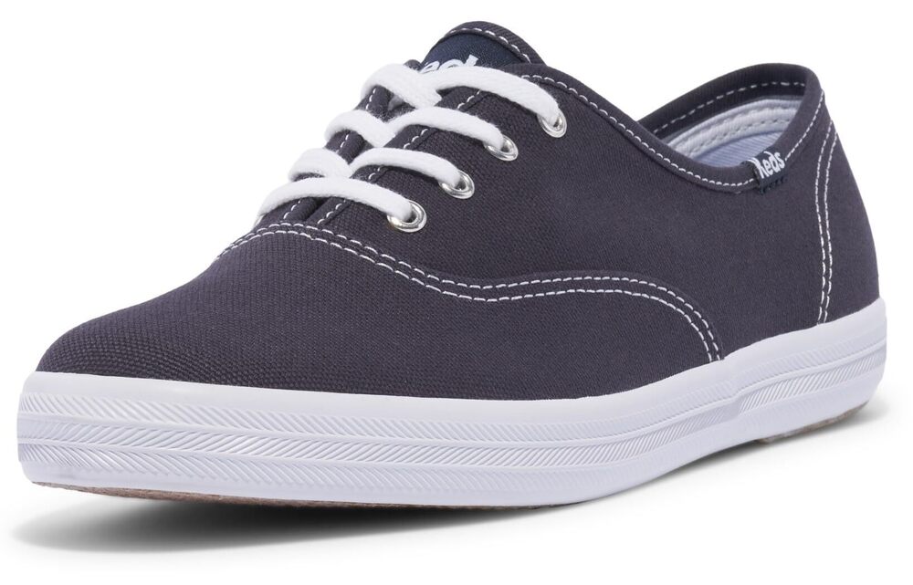 Keds Women's Champion Original Canvas Lace-Up Sneaker, Navy, 8.5 M US